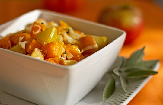 Roasted Butternut Squash and Apples with Manchego Cheese Recipe