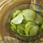 Bowl of quick pickled cucumbers |mjskitchen.com