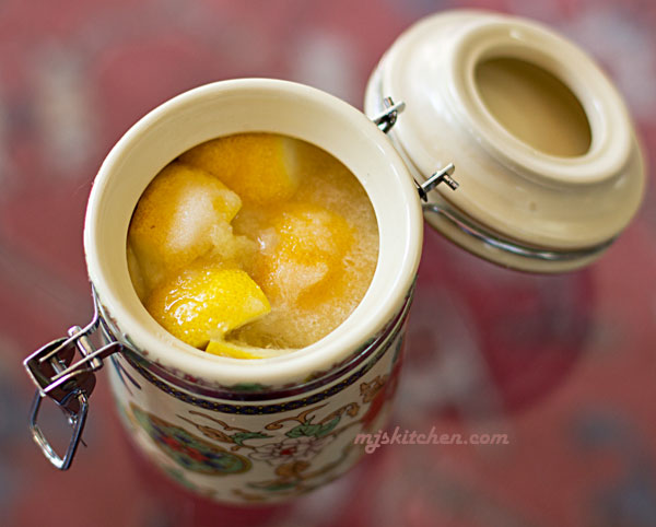 A jar of preserved lemons