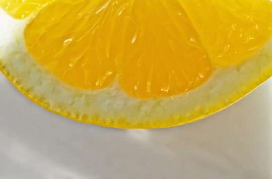 Close up of lemon slice