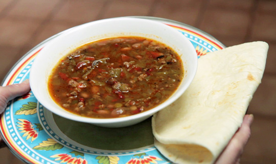 Easy Green Chile Stew using ground beef and New Mexico green chile #greenchile @mjskitchen