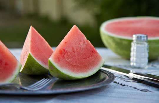 watermelon cut into wedges