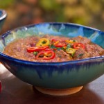 An African stew with beef and peppers