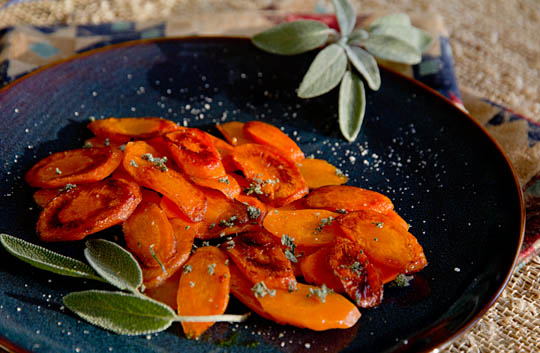 Glazed carrots with sage