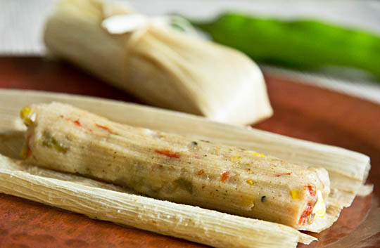 Vegan tamales with green chile, mushrooms and corn. @mjskitchen mjskitchen.com