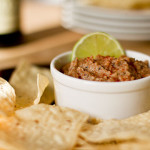 Blackeyed Pea Chipotle Dip with chips