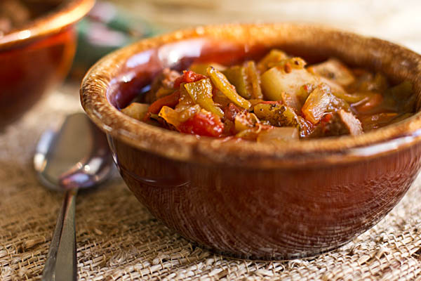 Bowl of New Mexico Green Chile Stew #greenchile #hatch @mjskitchen