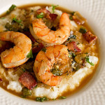 Shrimp and Grits with Red chile powder