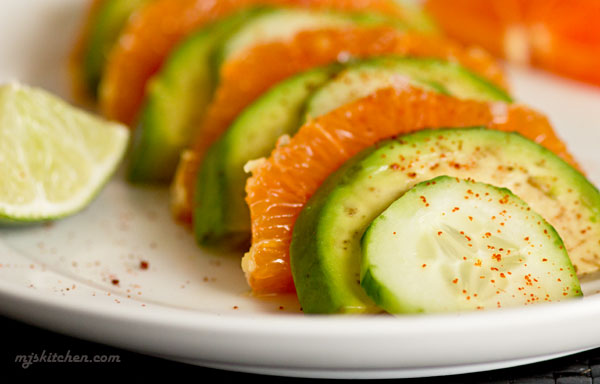 Salad with oranges and avocado