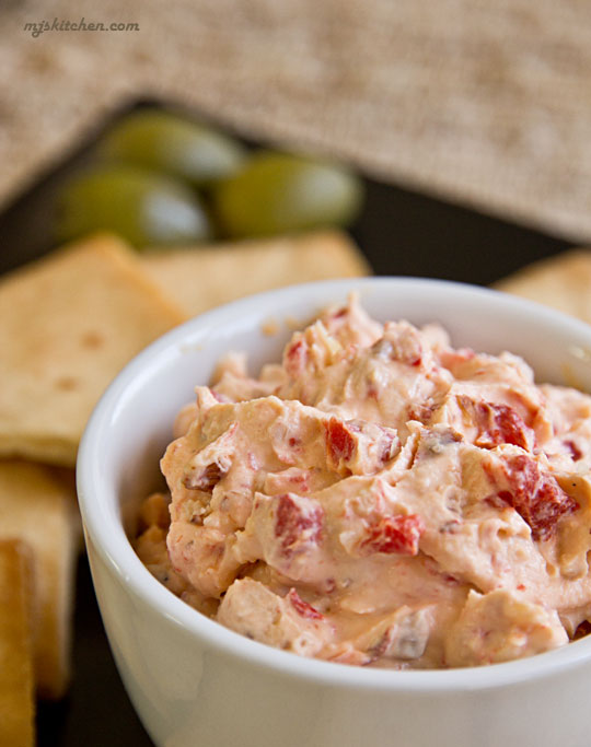 Roasted Red Bell Pepper Cheese Spread from MJ's Kitchen