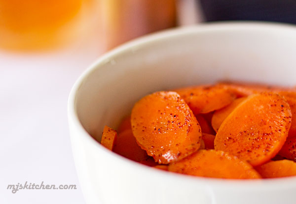 Sweet and Spicy bourbon carrots - Add a little maple syrup and chile powder