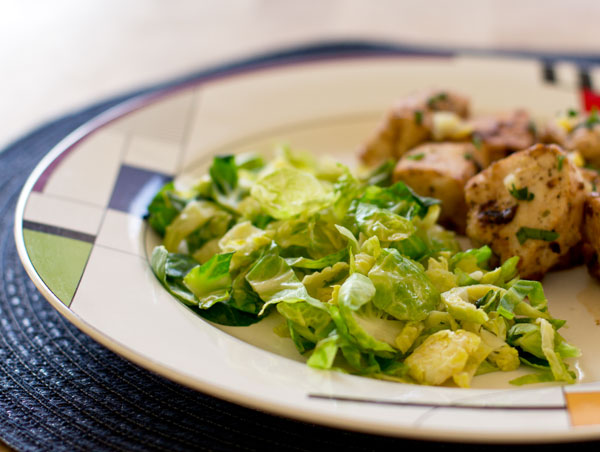 Shaved Brussels sprouts will turn Brussels sprout haters in to sprout lovers.