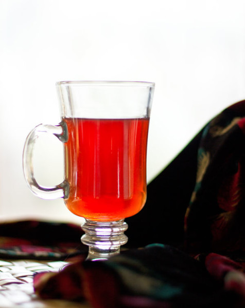 Rooibos chai brewed in cranberry juice mjskitchen.com