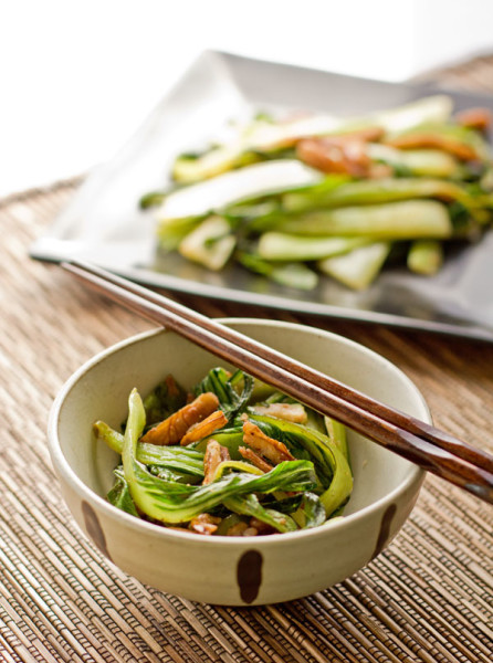 Bok choy with lemongrass is an easy side of bok choy, pecans and Asian spices. #bokchoy #lemongrass @MJsKitchen