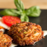 Green Chile Crab Cakes with horseradish sauce | mjskitchen.com