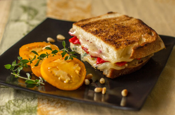 Urfa Biber chile and toasted pinon (pine) nuts make a great grilled cheese sandwich | mjskitchen.com #grilledcheese #urfabiber