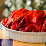 New Mexico fresh red chile, roasted, peeled and destemmed | mjskitchen #redchile