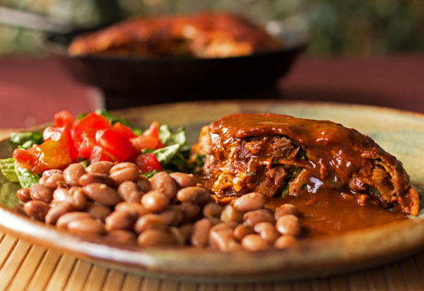 Red chile enchiladas made with leftover carne adovada or pulled pork | mjskitchen.com