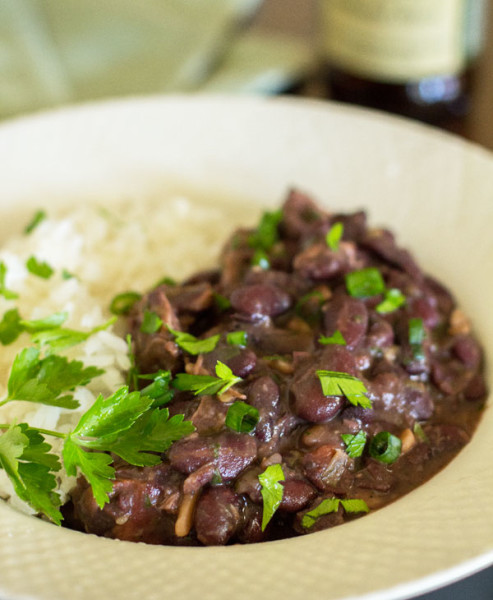 A hearty bowl of Red Beans and Rice with Tasso, a spicy Cajun pork | mjskitchen.com