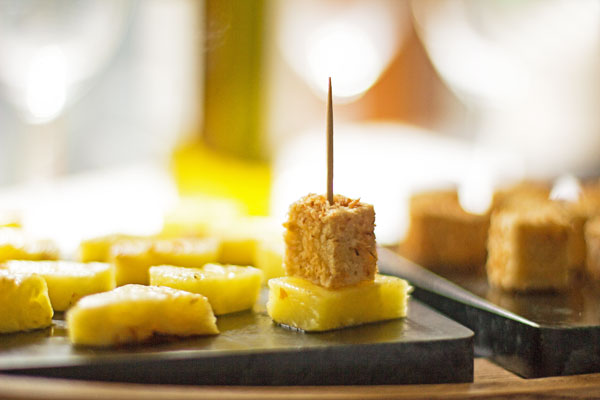 Coconut crusted tofu with pineapple and sweet chili sauce makes a great appetizer | mjskitchen.com