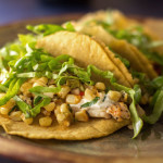 Tasty tacos with chicken, cheese and green chile corn relish | mjskitchen.com