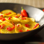 A simple side dish of sauteed summer squash with roasted red peppers | mjskitchen.com