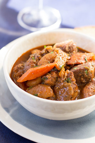 Latvian Stew - Beer braised pork with carrots, dried apricots and an interesting assortment of seasoning #stew #pulledpork @mjskitchen