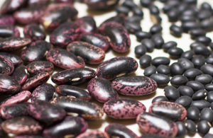 A heart bowl of scarlet runner beans topped with a spicy salsa #beans #driedbeans @mjskitchen