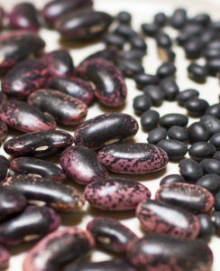 A heart bowl of scarlet runner beans topped with a spicy salsa #beans #driedbeans @mjskitchen