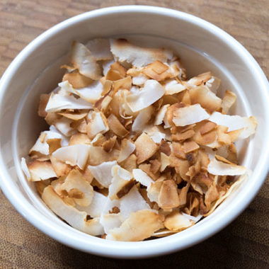 Coconut Flakes, toasted then coarsely ground for use as a topping on banana pudding @mjskitchen
