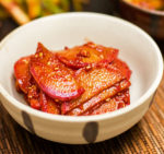 A quick and easy process for making kimchi daikon and other veggies. #daikon #kimchi @mjskitchen