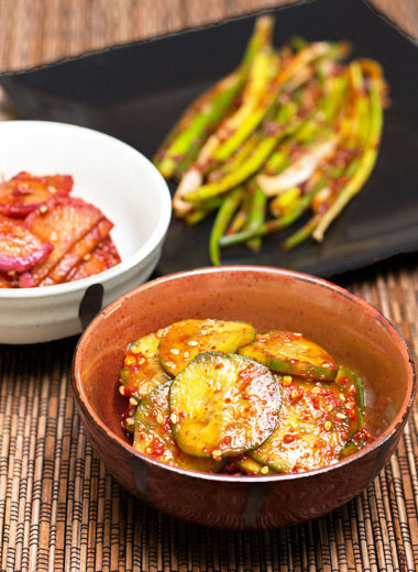 A easy process for making a variety of delicious kimchi vegetables. #kimchi #cucumber #daikon #scallions @mjskitchen