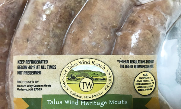 Talus Wind Ranch in northern New Mexico produces a variety of delicious pork and lamb products from humanily raised and processes animals. #TalusWind #pork #buylocal@mjskitchen